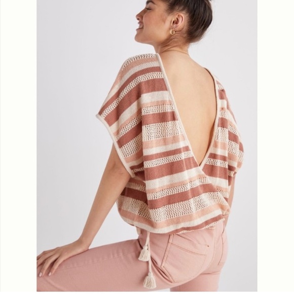 Anthropologie Sweaters - Anthropologie Striped Side Tie Poncho